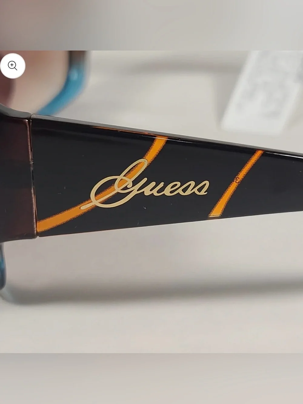 Guess Oversized Butterfly Sunglasses Brown Tortoise blue Gradient GUF200 TO-34A